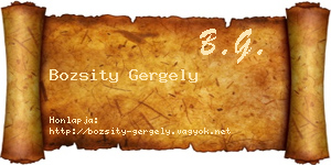 Bozsity Gergely névjegykártya